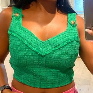 ***SOLD*** ZARA TEXTURED WEAVE CROPPED TOP